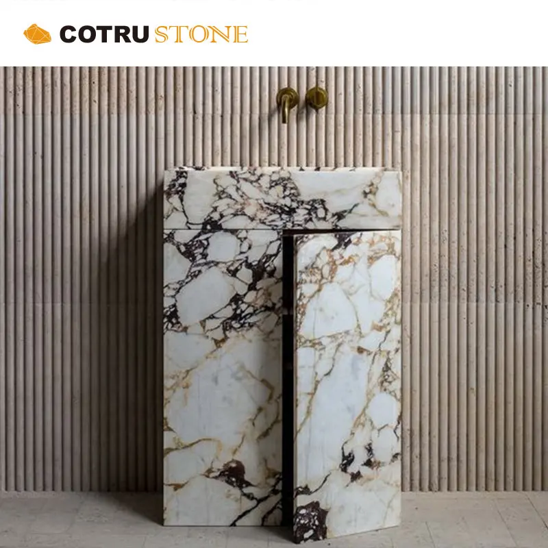 2024 hot modern indoor bulgari polished vertical sink rectangular shape white and black bathroom vanity sink marble material