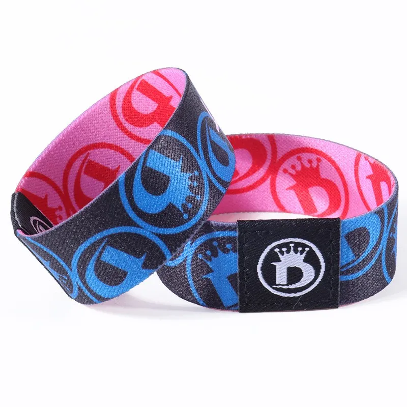 Custom Eco-Friendly Woven Polyester Wristbands Colorful Fabric Bracelets with Logo for Fashion and Events