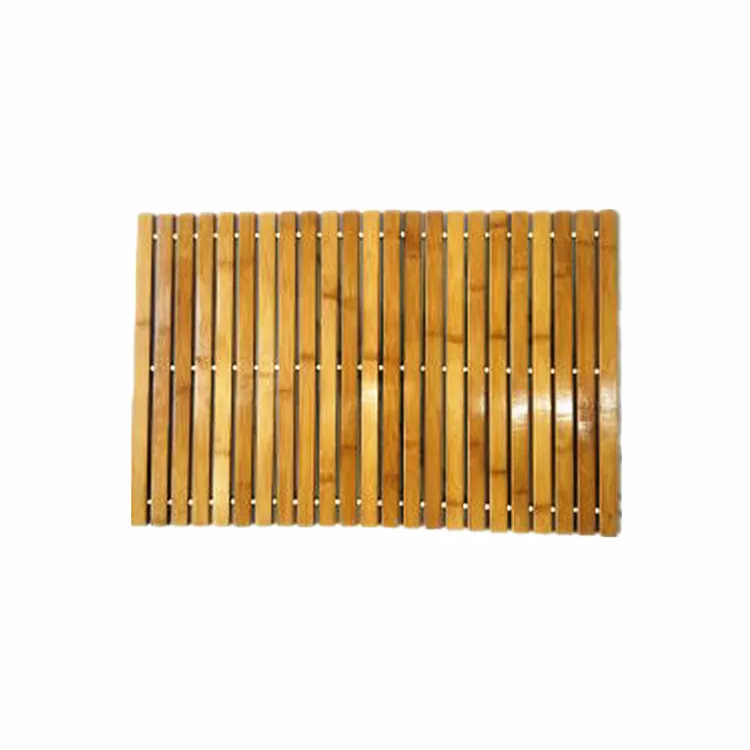 Eco-friendly Natural Bamboo bathroom floor mat collapsible non-slip bath mat wooden bath mat