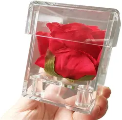 Hot Selling Clear Rose Box Custom Square Small Acrylic Flower Box