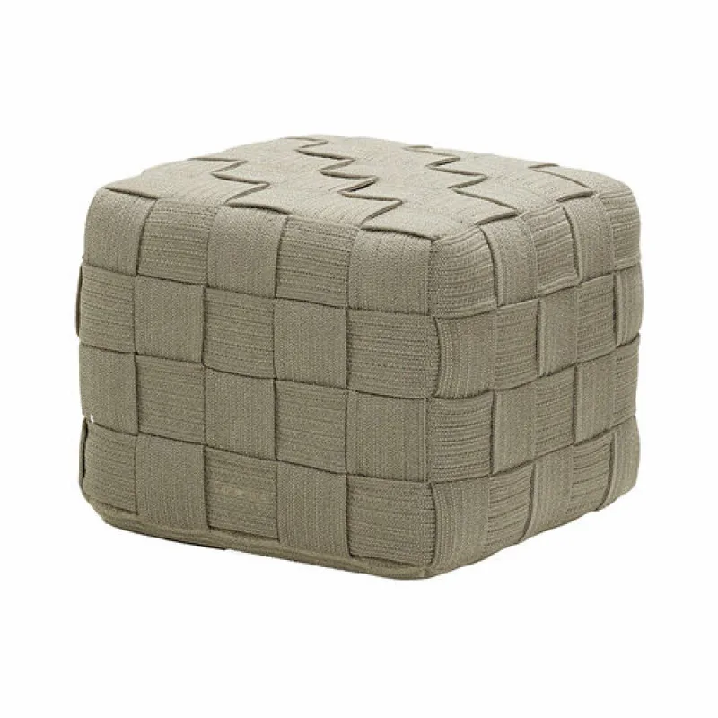 Outdoor garden furniture rope woven pouf square round outdoor cube ottoman