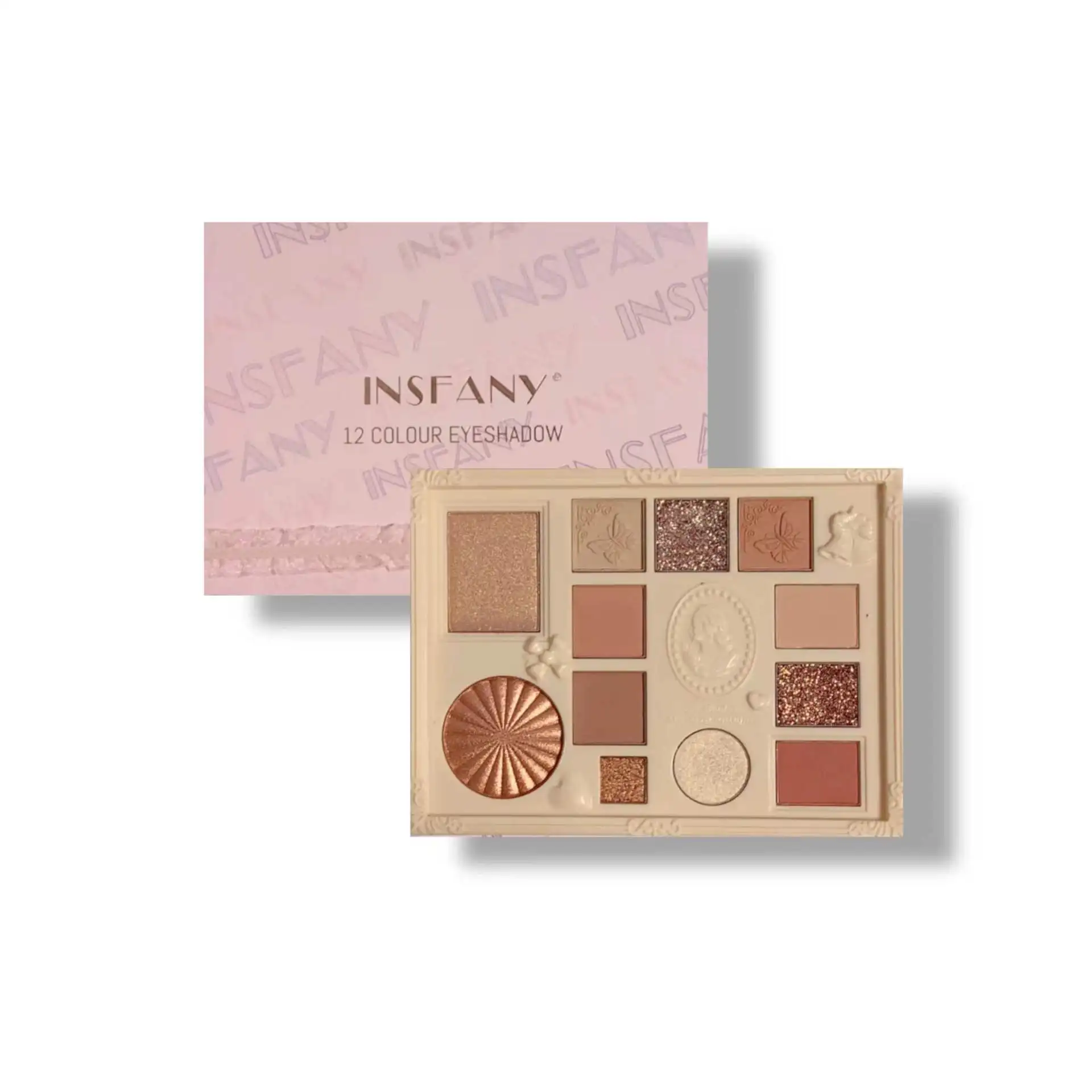 New Face Palette Eyeshadow Highlighter Palette Glitter Blush Contour Pallet 12 Shades