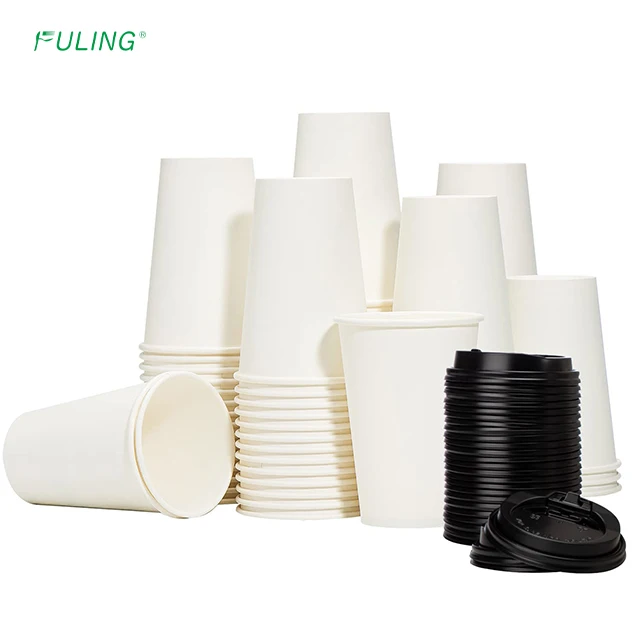 Wholesale Direct Sales 4oz 8oz 12oz 16oz disposable custom logo printed  hot coffee paper cup with lids