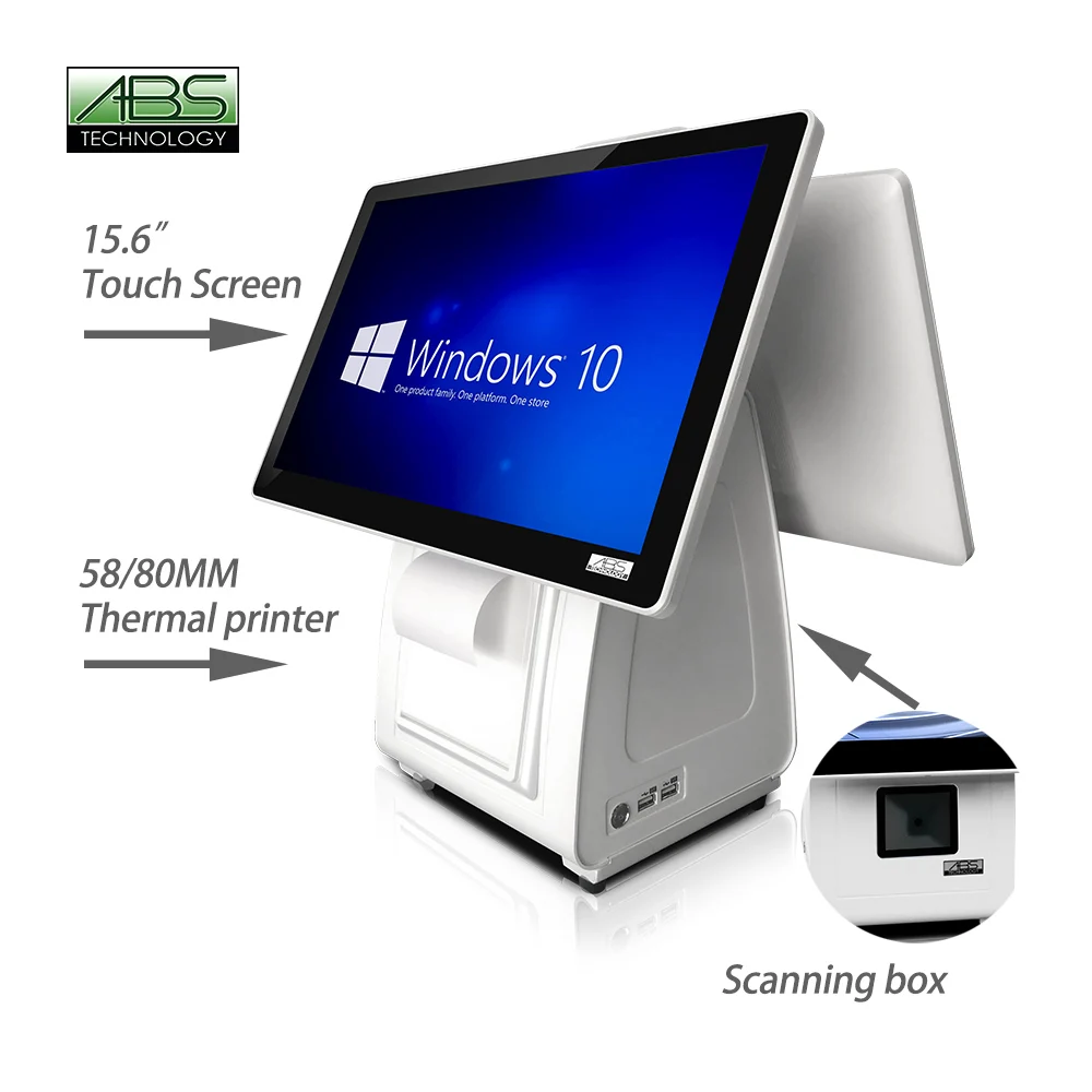Best-Selling All-in-One Touch 3G Basic POS System Dual Screen White Restaurant Windows Software Cash Register Bestsellers