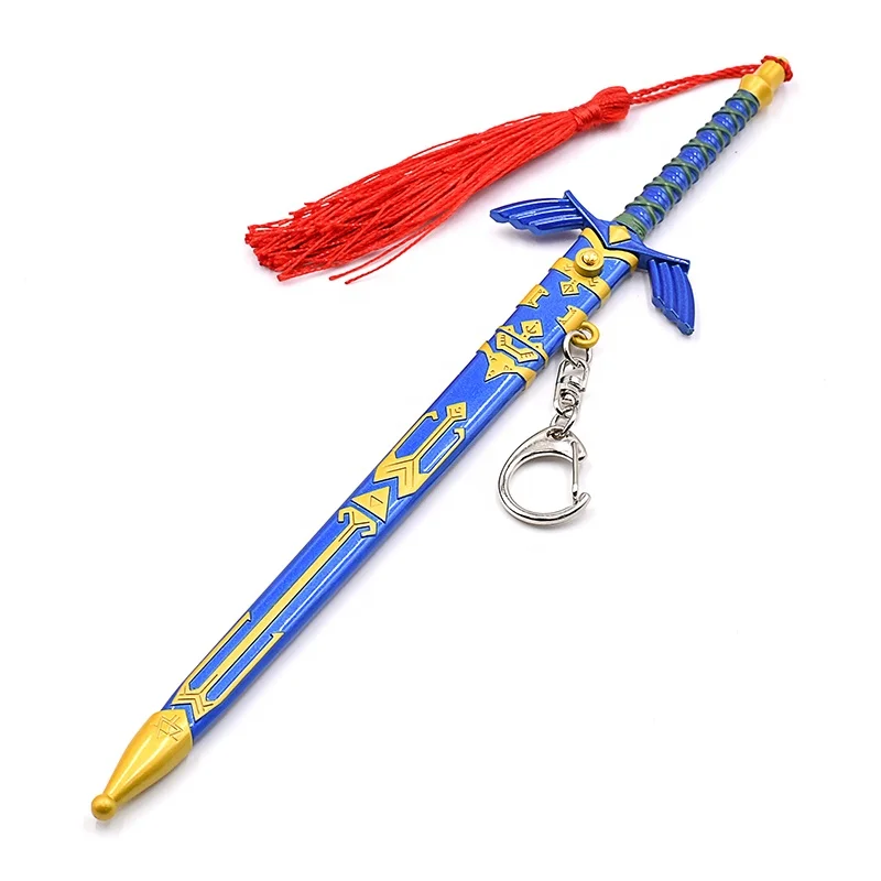 Free Custom Design Auto Eject Katana Sword Keychain 8.5Inchs Samurai Mold Pendant of Hot Game Skyward Swords Mold Toy Keychain