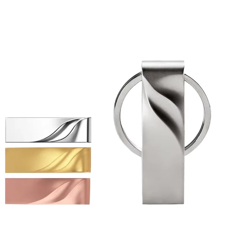 2024 New Design Custom 2.0 128GB 64GB Leather USB Stick Mini Metal Keychain USB Flash Drive 8GB Crystal Music USB Memory Storage