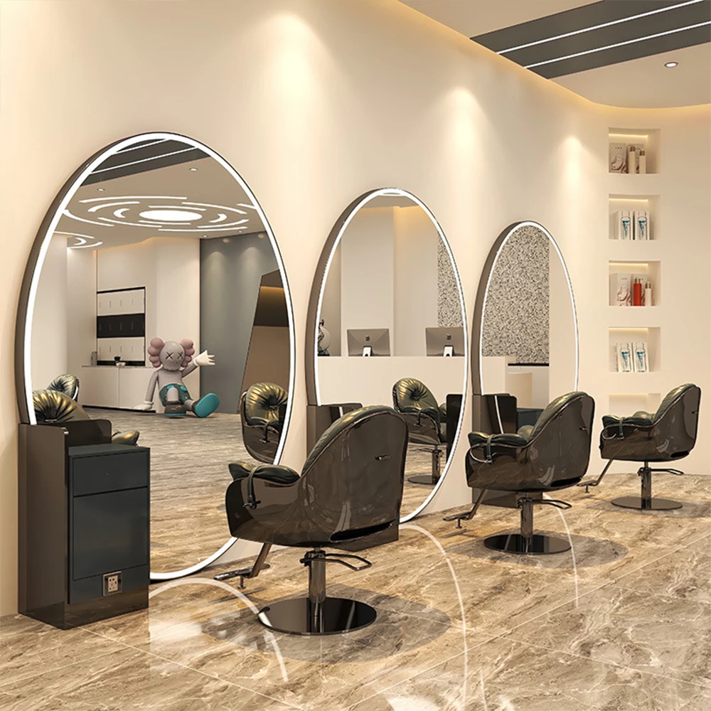 Modern large full length mirror barber furniture stations hair salon led mirror for beauty salon