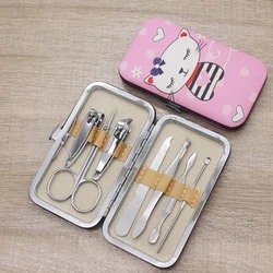 YUXI Wholesale 7pcs Nail Clippers Manicure Set Cartoon Cute Stainless Steel Finger Nail Clippers