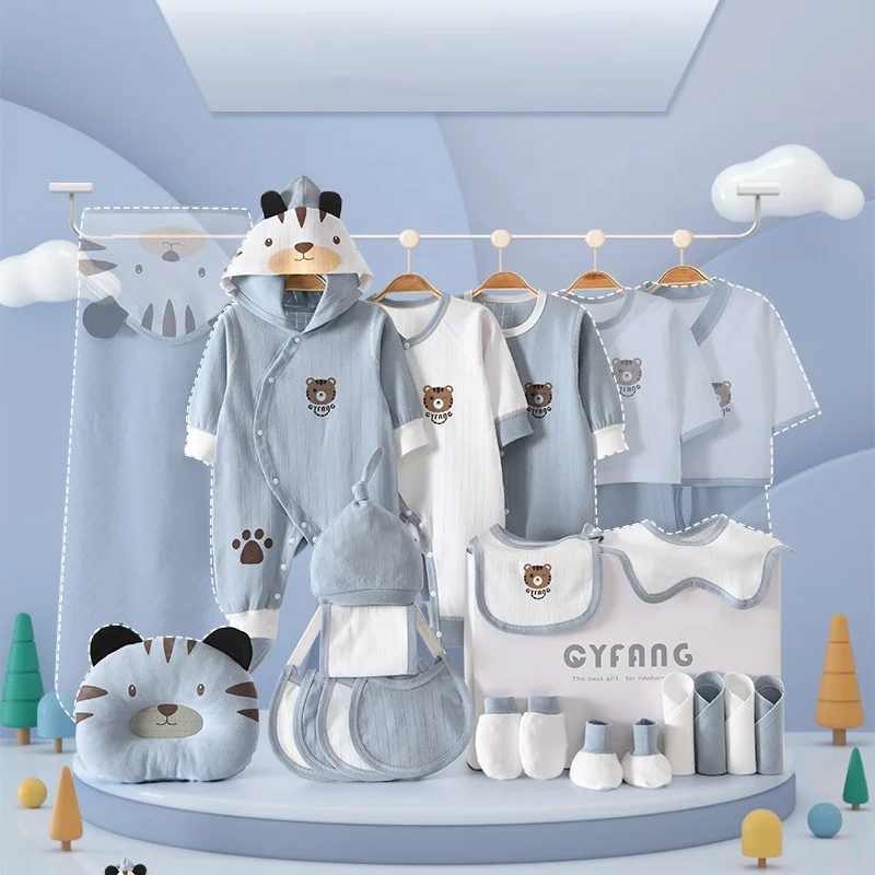 2023 Autumn Winter 0-1year Baby Sleepwear Gift Package Newborn Clothes Baby Gift 100% Cotton Baby Clothes Gift Box 20pcs Set