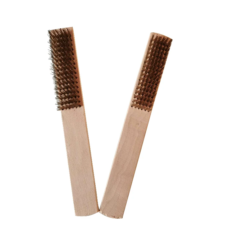 Economical custom design Wooden Handle Copper Brass Wire Aluminum Surface Polishing Brush