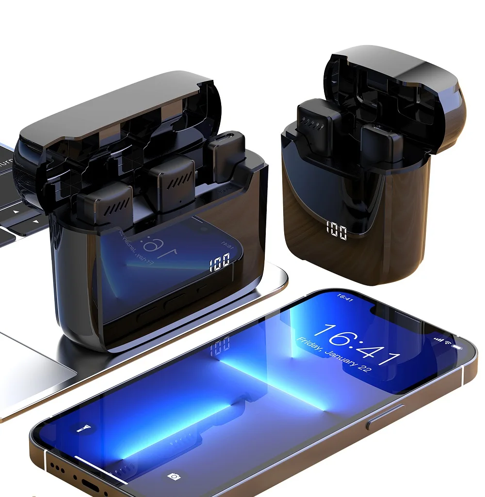 2.4G Wireless Lavalier Microphone Clip-on Lapel Mics for iPhone, Android, Camera,YouTube, Recording