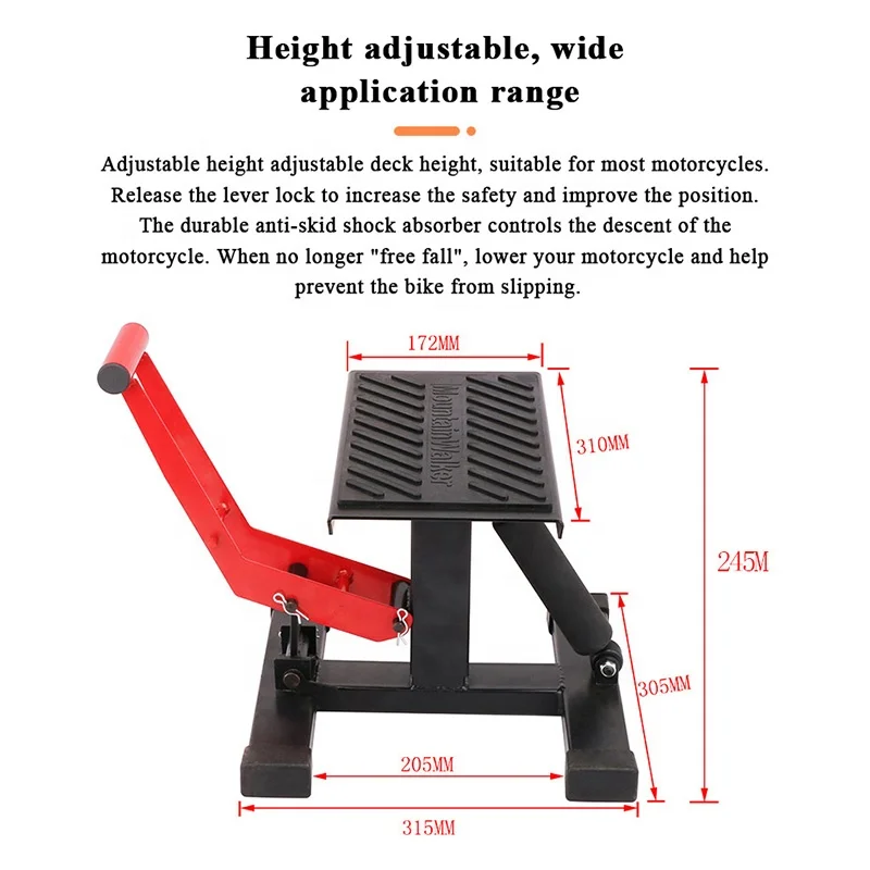 Bikes ATVs Wide Deck Adjustable Height Motorcycle Repair Center Lift Jack Stand
