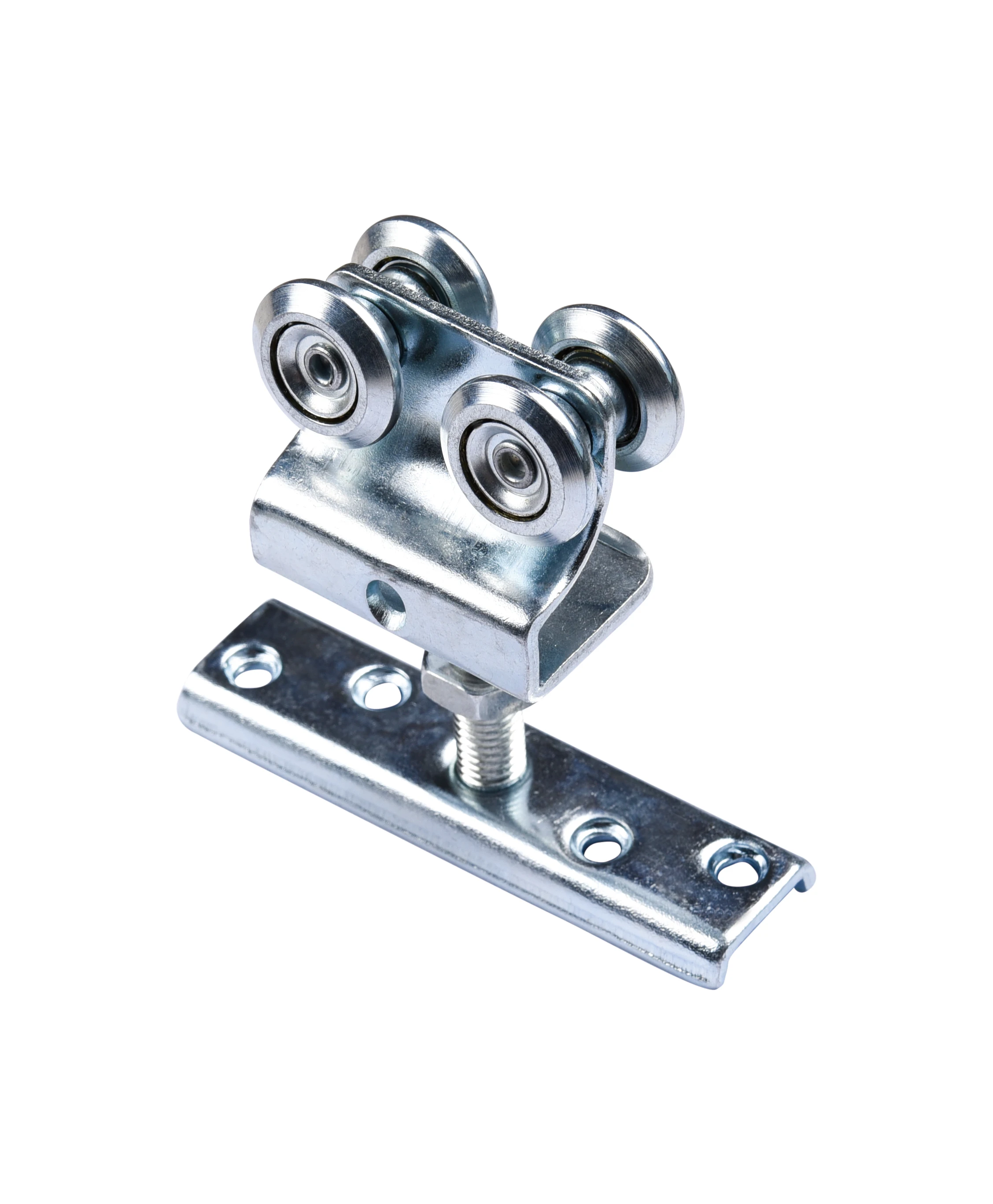 Silver Sliding Track Roller Hanging Barn Door Rail Trolley Wheel With Track And Fixing Bracket