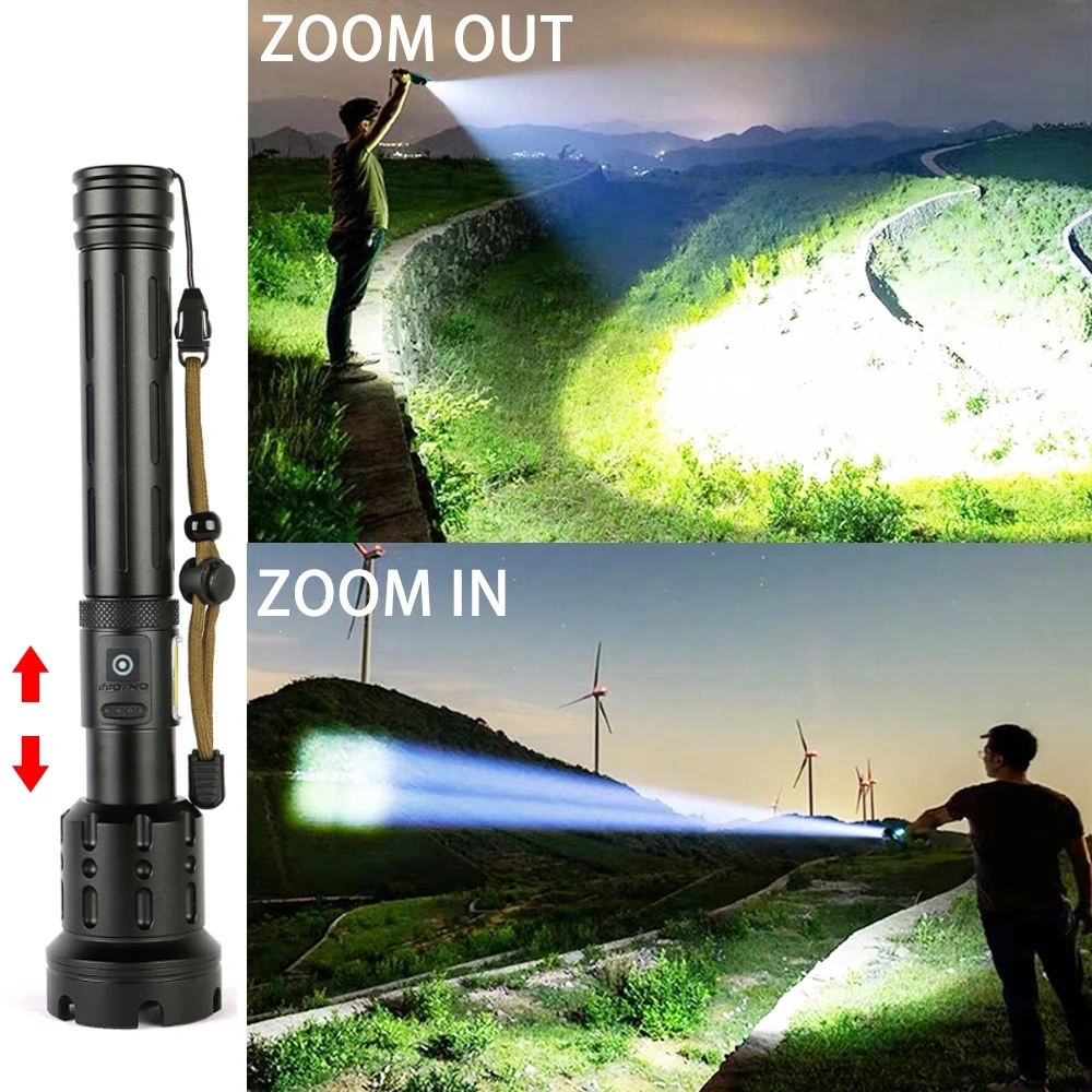 2024 New Super Bright 7 Modes 20W High Powered COB Led Fleshlight Torches Rechargeable Waterproof led Flashlights