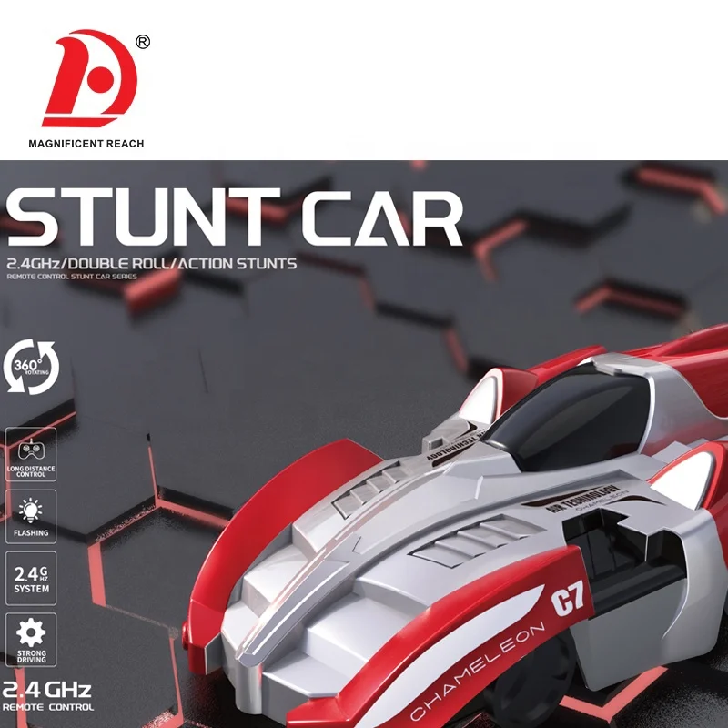 HUADA 2024 Magical 2.4G Anti Gravity RC Racing Stunt Car Toy Remote Control Wall Climbing Car With Light Battery