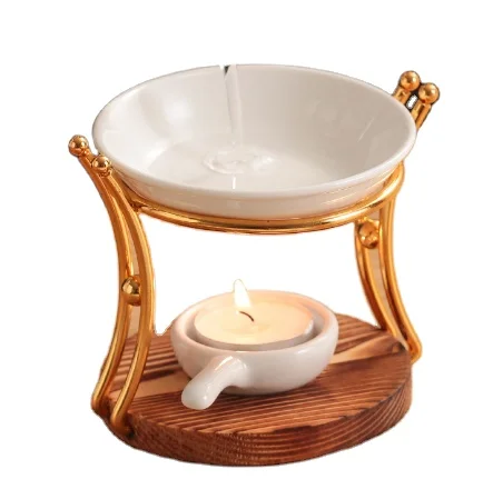 Aroma Oil Burner Geometric Ceramic Essential Oil Candle Holder Wax Melting Burner Heater Melter Fragrance