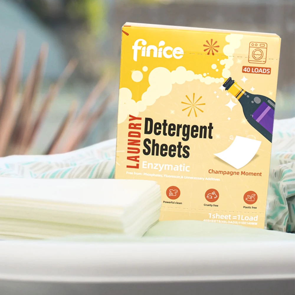 Eco-Friendly Liquidless Detergent Sheets Plant Extract Champagne Moment Laundry Detergent Paper Washing Sheets