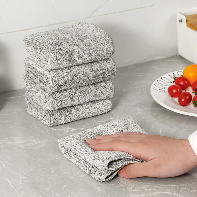 Household Reusable Kitchen Paper Towel Dish Washing Cloth Cleaning Dishcloth cotton Kitchen Rags