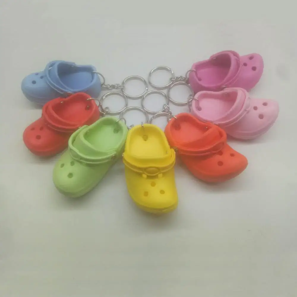 Wholesale Lovely  3D mini eva Plastic Foam hole sandal slipper Beach shoe keychain