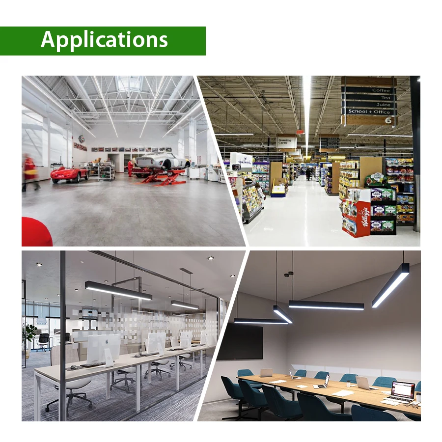 High Quality Aluminum 20W 40W 60W Office Shop Batten Light Dimmable Linkable LED Linear Light