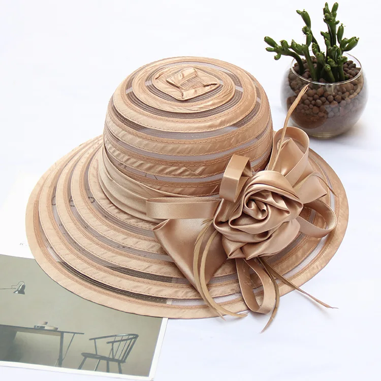 Wedding hats in formal fashion in formal fashion elegant paper polyester high quality for ladies women church hats