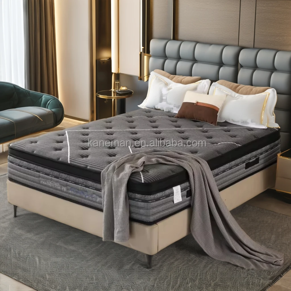 Luxury Cooling Massage Pocket Spring Mattress King/Queen Size with Natural Latex for Bedroom Bed in Hotel or Apartment Mattress