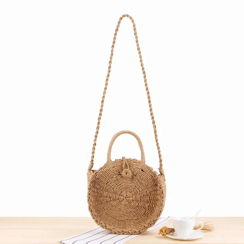 BM9815 Manufactory handmade raffia straw clutch bag ladies handbag, good quality corn round braided clutch shopping paper bag