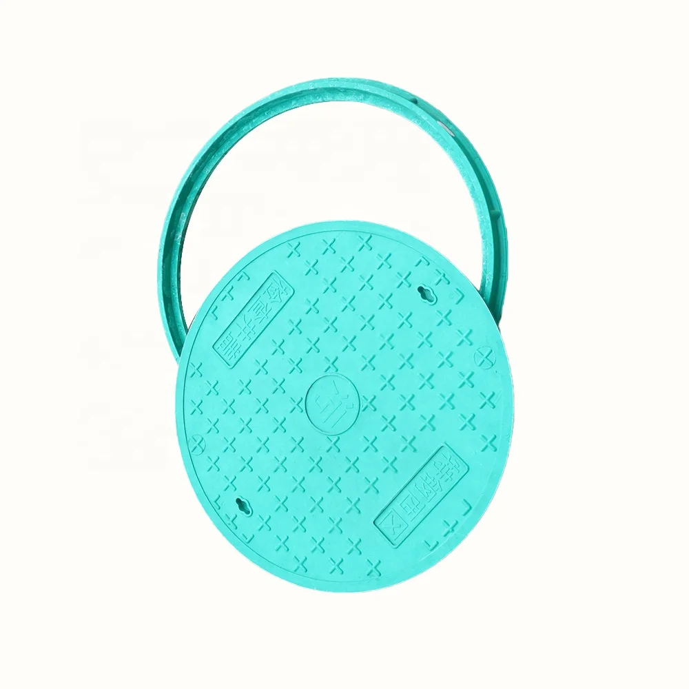 composite round SMC manhole cover en124 D400-C/O 600mm hinged with lock and sealing