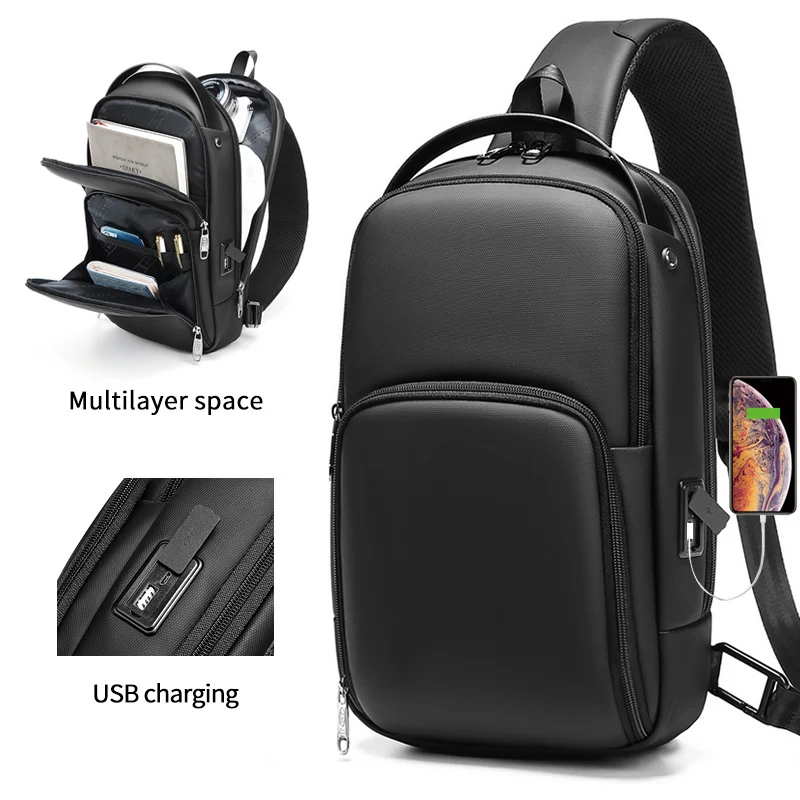 Высококачественная повседневная сумка через плечо с напечатанным логотипом, новинка, мужская дорожная нагрудная сумка с индивидуальным логотипом