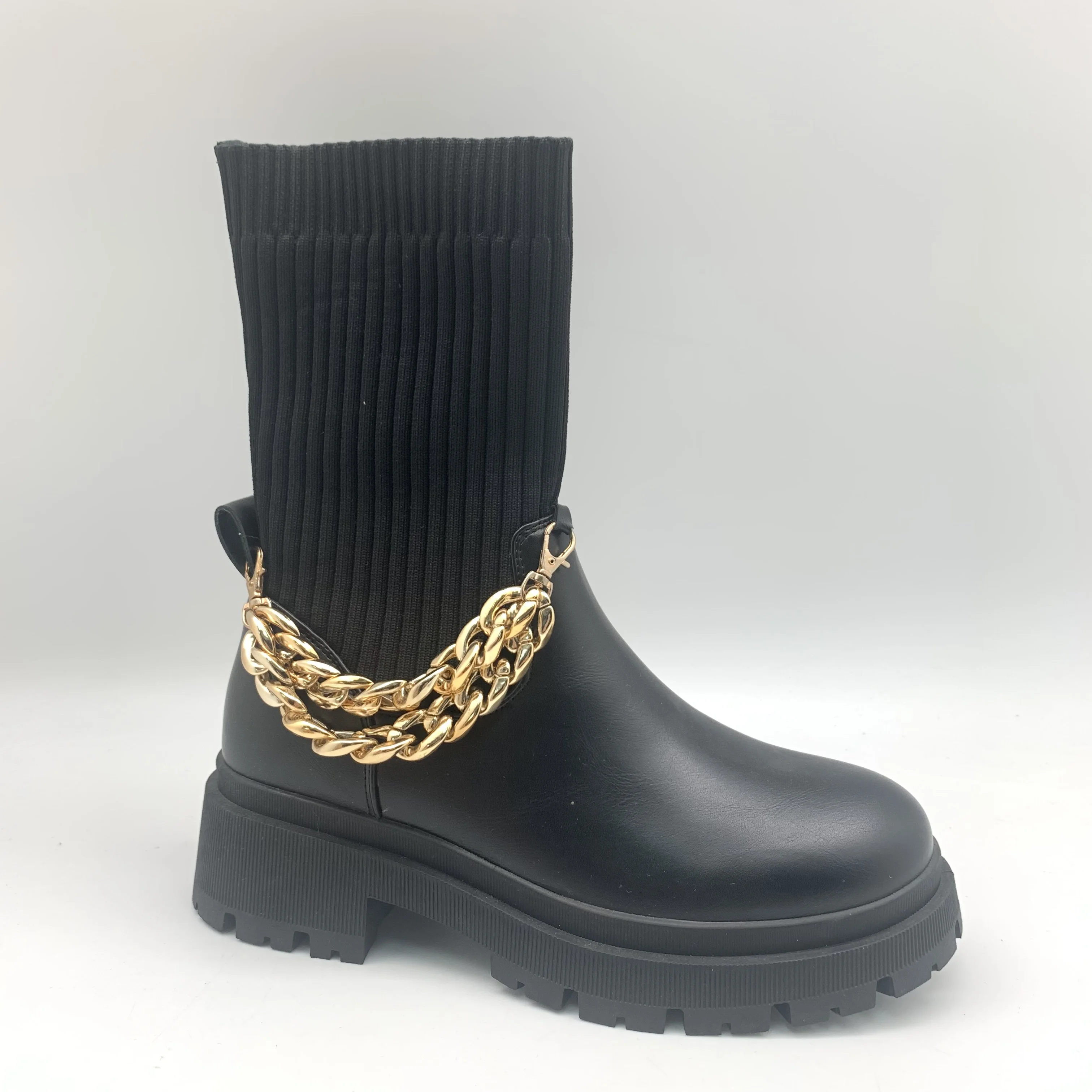 ladies girls fashion cheap pu motorcycle ankle injection boot