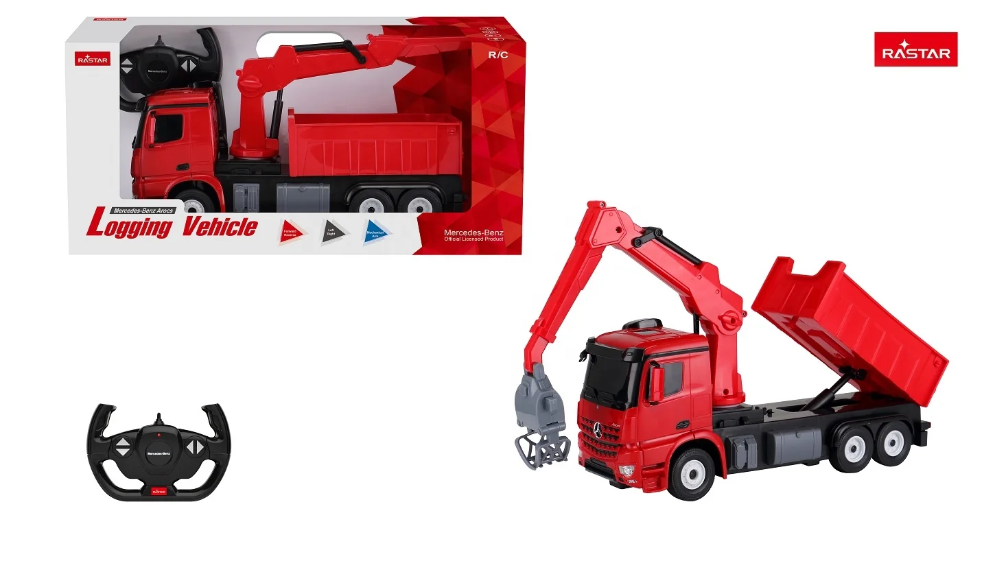 Rastar Mercedes Benz Licensed Arocs RC Logging Truck Car Remote Control Vehicle Electric Plastic 1:24 Window Box AA 4 Channels
