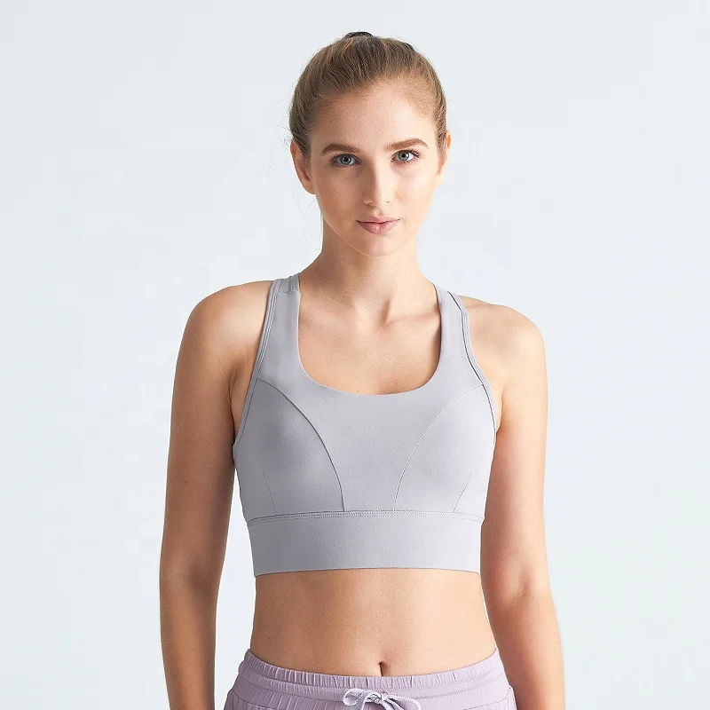China Sportswear Factory Absorb Sweat Yoga Crop Top  Professional Shockproof Running Cheap Sports Bras