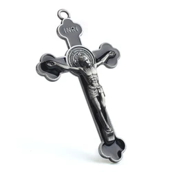 Catholic Colors  enamel Saint Benedict Crucifix Pendant  Religious Metal Alloy  Metal trefoil Cross