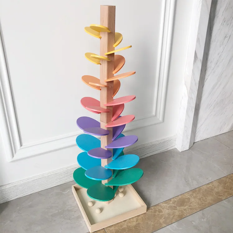 Educational Wooden Preschool Gift  Wooden Colorful Toys Petal Tree Building Blocks