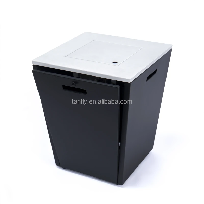 Square Outdoor Metal With Tile Top Aluminum Base Gas Fire Pit Table