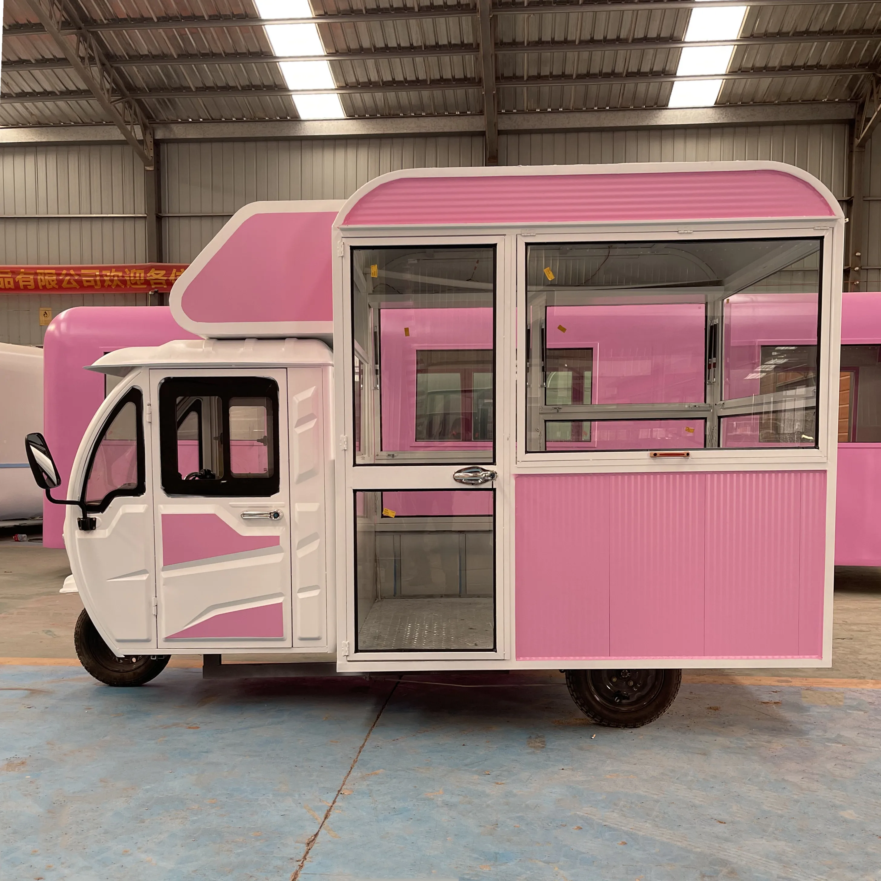 2023 hot selling factory outlet multipurpose mobile electric  fast food snack beverage drinks tricycle pedicab three-wheeler