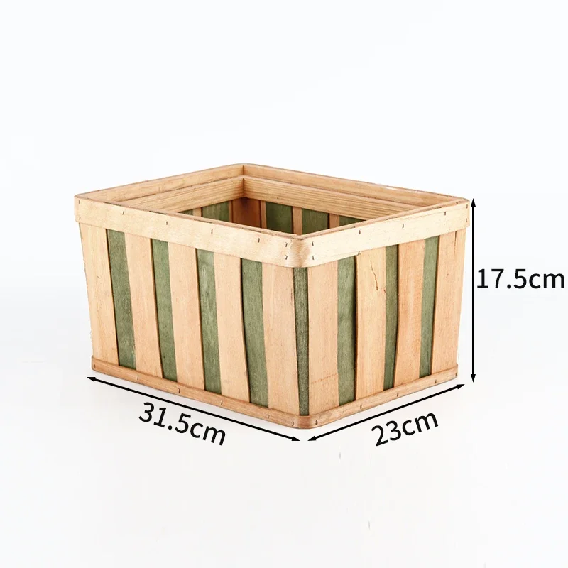 Decorative Woven rect. woodchip Desk storage basket box for books toy clothes storage
