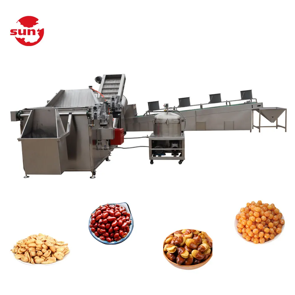 Small capacity broad bean fryer machine nuts frying line peanut fried machine