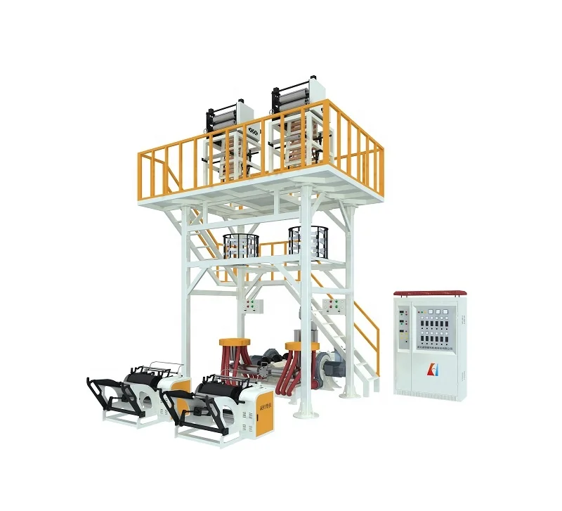 Double-head plastic film blowing machine twin head blown film machine