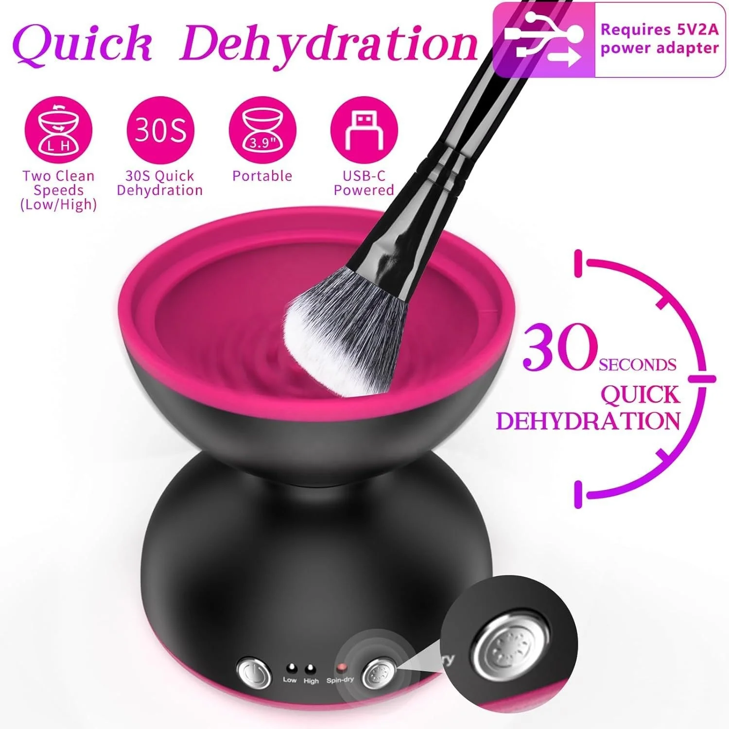 Electric Makeup Brush Cleaner Machine Portable Automatic USB Cosmetic Brushes Cleaner