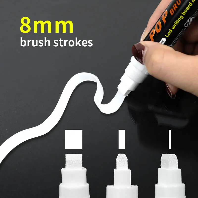 High Quality Liquid Chalk Marker Pen Dry-Erase & Wet-Erase 8mm Flat Tip Chalk Marker