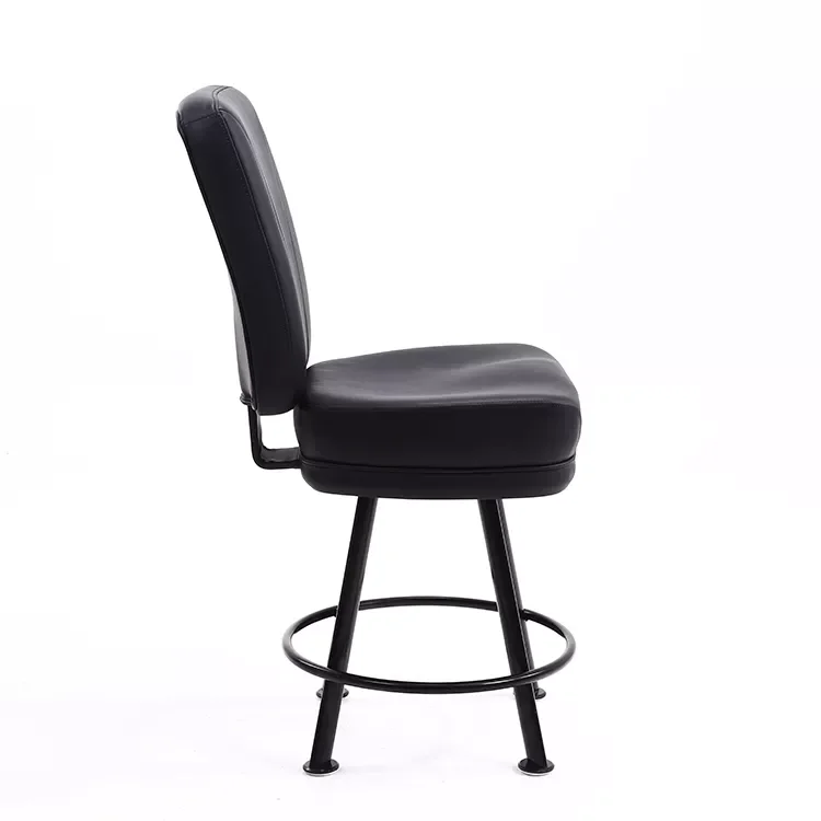 Indoor Comfortable Gambling Chairs Black Leather Poker Sedentary Casino Chairs