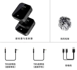 Беспроводной петличный микрофон с приемником-передатчиком, записывающим микрофоном для видеокамеры Vlog и телефона 2,4G