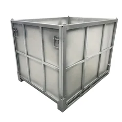 Industrial heavy duty folding transport auto storage metal shipping pallet crates