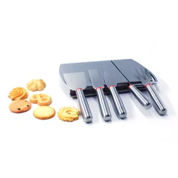 Portable multifunctional Stainless Steel Wire Cheese Slicer  Cheese Cutting Board And 4 Pieces Knife Set