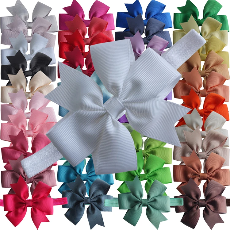 3.5' Pinwheel Hair bow with Headbands Soft stretch hairbands Hairbows Hair bands Accessories for baby Kids Girls