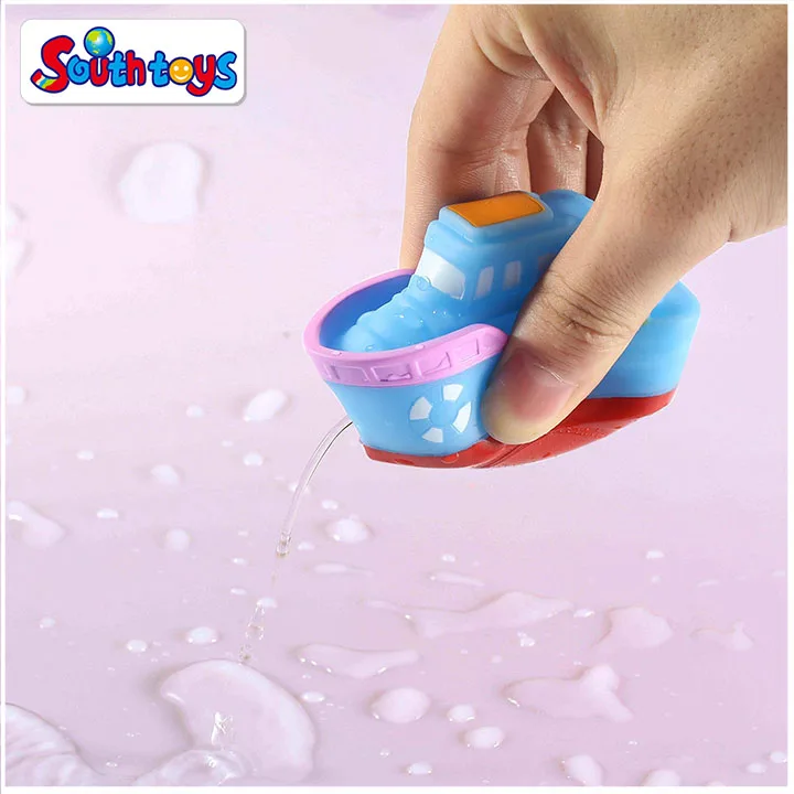 Rubber Floating Squirt Boats Bath Toy For Baby