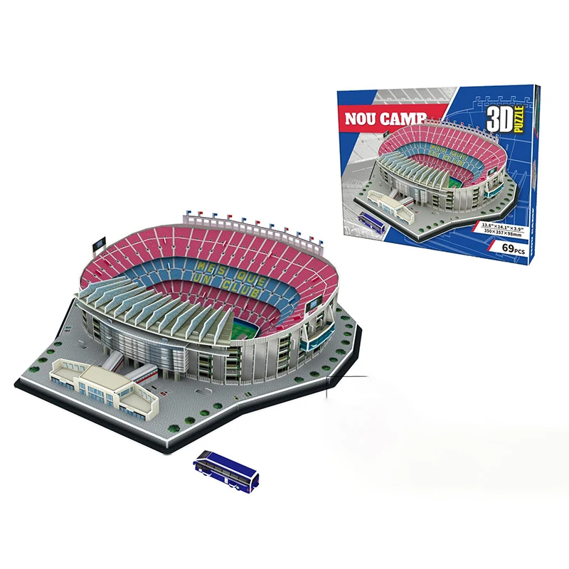 Hot Selling Kids&Adults 3D Dimensional Puzzle Football Stadium Self Assemble Model Toy DIY Assemble Paper Model Toy