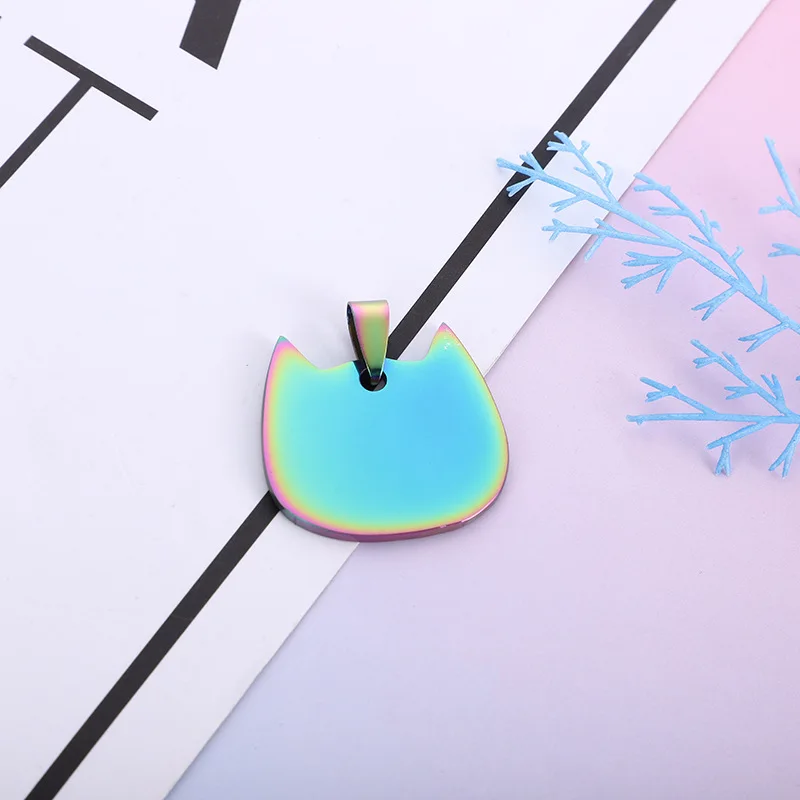 Stainless steel metal tag can be engraved personality electroplating dog brand pet identity card advertising wholesale