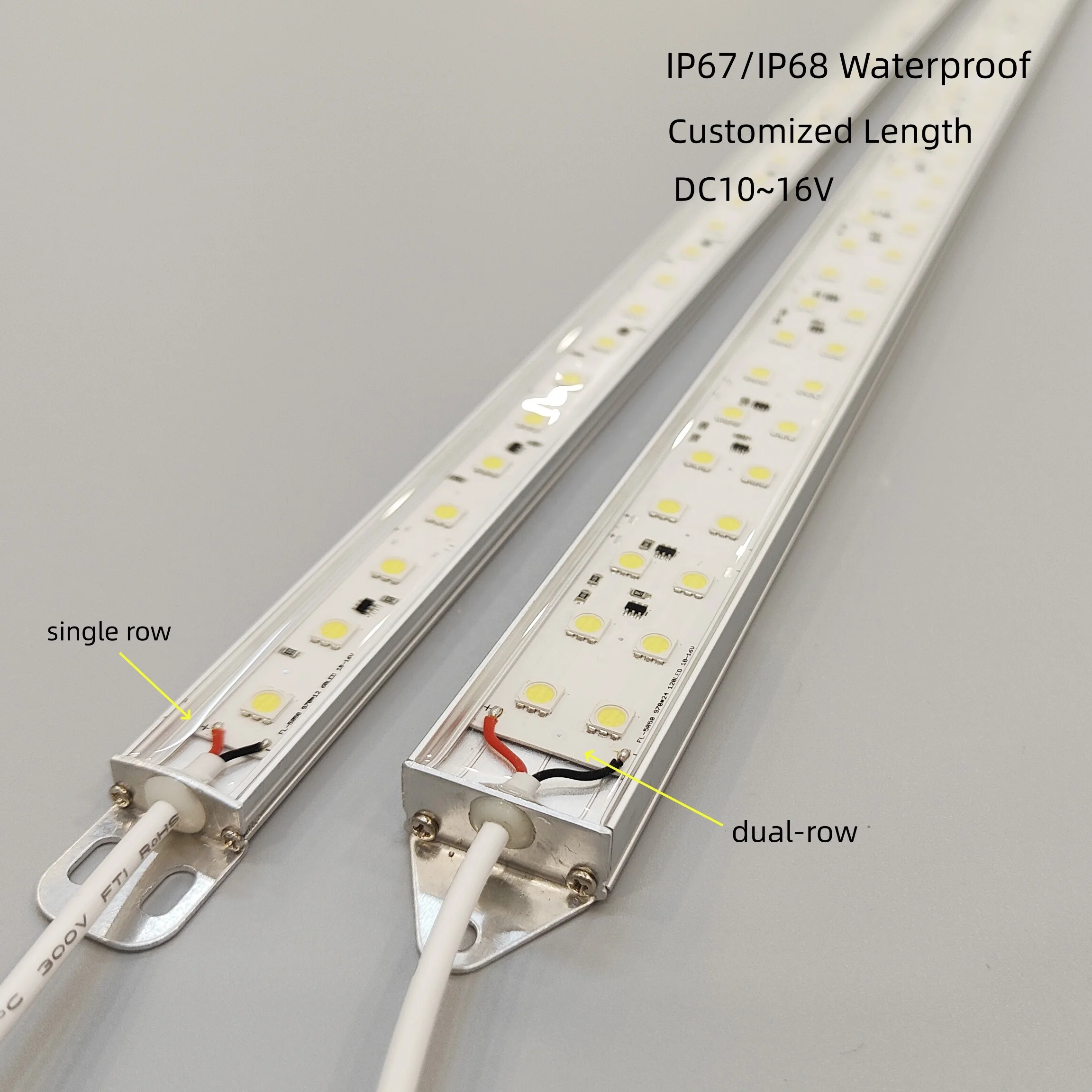 Hot Selling Product!! DC10V~16V wide voltage input constant current SMD5050 aluminum shell waterproof led rigid strip lights